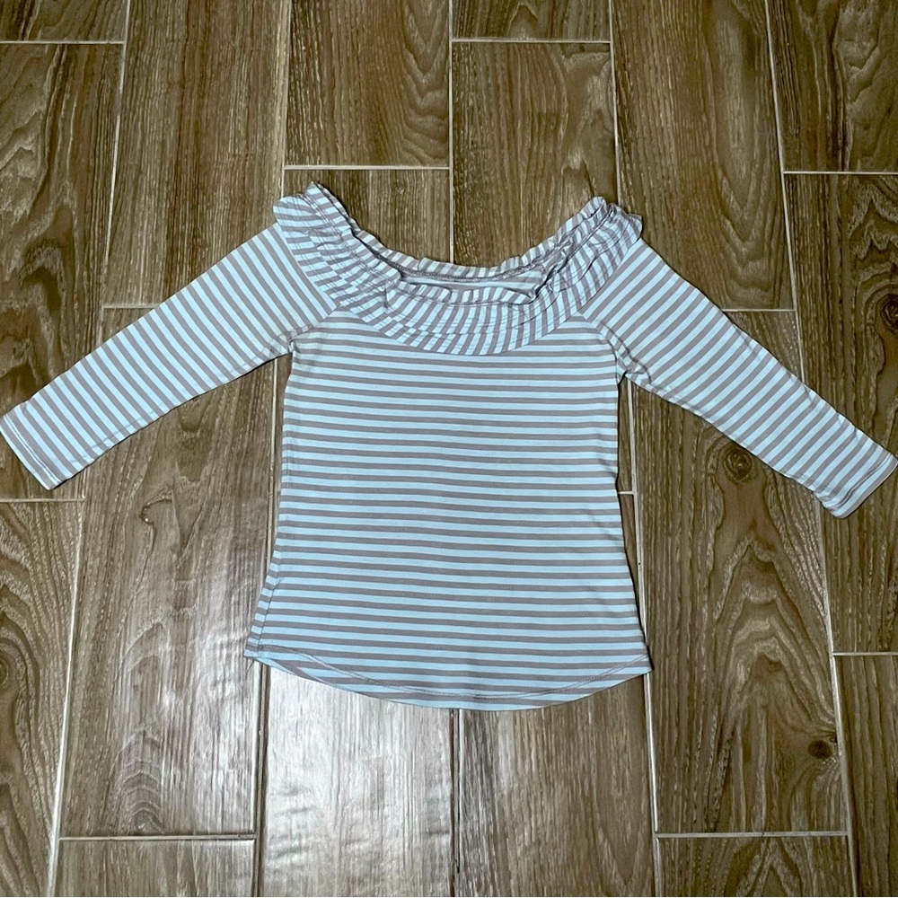 Dream Out Loud by Selena Gomez Ruffle Off-Shoulder Striped Top - Size XS